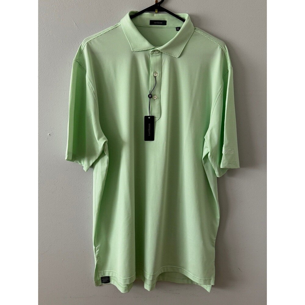 NEW Turtleson‎ Carter Stripe Performance Polo in Lime Size XL Golf Athleisure
